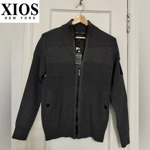 Xios Men’s Zip Up Sweater | Size: M | Color: Gray - Picture 1 of 5